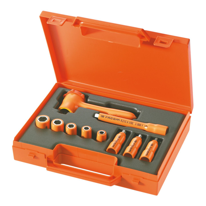Facom Steckschlüsselsatz Set Umschaltknarre Isolierung 1000 V Koffer 10tlg B-Ware von Facom