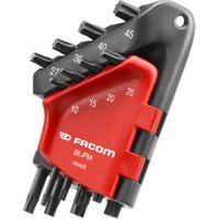 Facom Winkel-Stiftschlüssel Abtriebe Torx® kurz Satz im Klapphalter, 8-tlg. von Facom