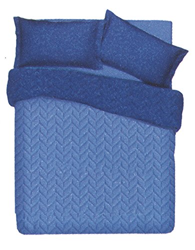 Facondini Steppdecke Double Face, Mikrofaser 160 x 190 cm Azzurro/Blu Navy von Facondini