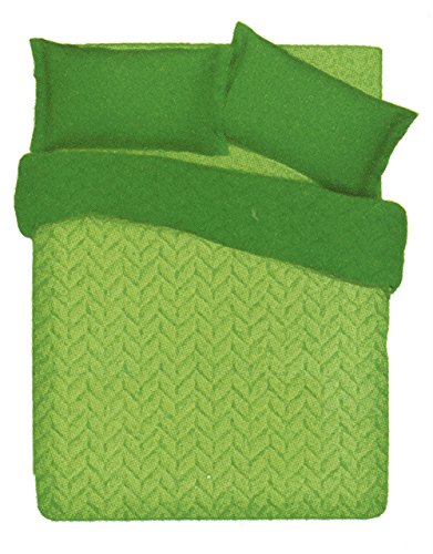 Facondini Steppdecke Double Face, Mikrofaser 160 x 190 cm Verde Mela/Prato von Facondini