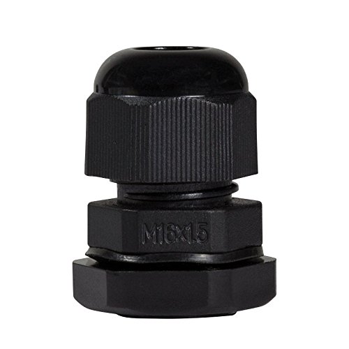 Faconet® 10x Kabelverschraubung M16 schwarz, Netzwerkkabel LAN sichern Schutz Zugentlastung 10er Set, IP68, Cable Gland (M16 Black) von Faconet
