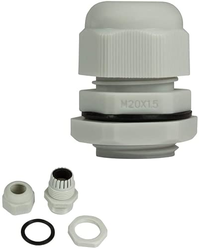 Faconet® 10x Kabelverschraubung M20 grau, Netzwerkkabel LAN sichern Schutz Zugentlastung 10er Set, IP68, Cable Gland (M20 Grey) von Faconet