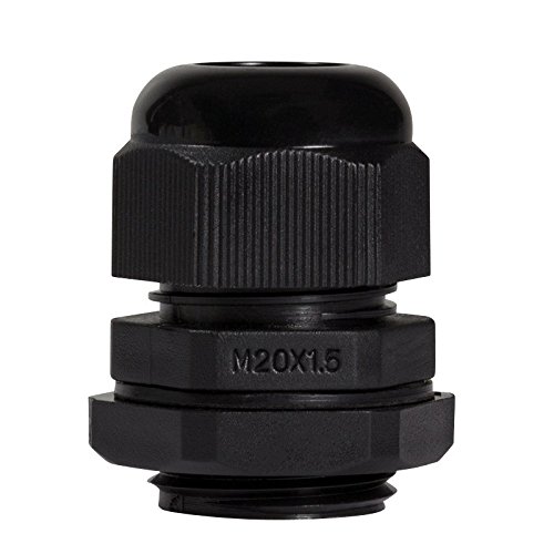 Faconet® 10x Kabelverschraubung M20 schwarz, Netzwerkkabel LAN sichern Schutz Zugentlastung 10er Set, IP68, Cable Gland (M20 Black) von Faconet
