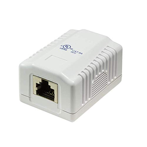 Faconet CAT 6A Anschlussdose Aufputzbox 1x RJ45 STP Netzwerkdose Aufputz geschirmt 10 Gigabit 500Mhz Universal AWG 22-26 cat7 von Faconet