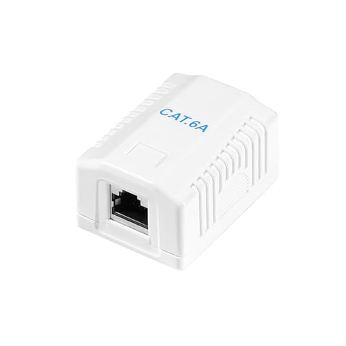 Faconet CAT 6A Anschlussdose Aufputzbox 1x RJ45 STP Netzwerkdose Aufputz geschirmt 10 Gigabit 500Mhz Universal AWG 22-26 von Faconet