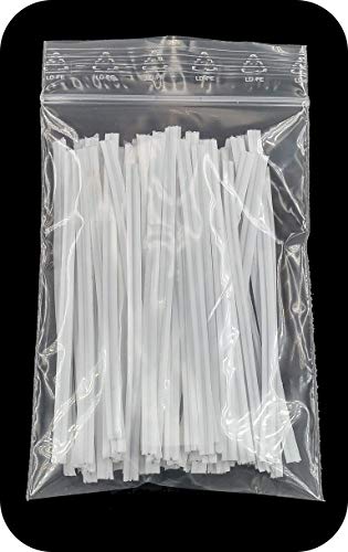 Faconet® 100 Stück Twist Ties Twistband Abschnitte in verschiedenen Längen verfügbar Kabelbinder Tütenverschluss Beutelverschluss, Bindedraht aus Kunststoff mit innenliegender Drahteinlage (100 mm) von Faconet