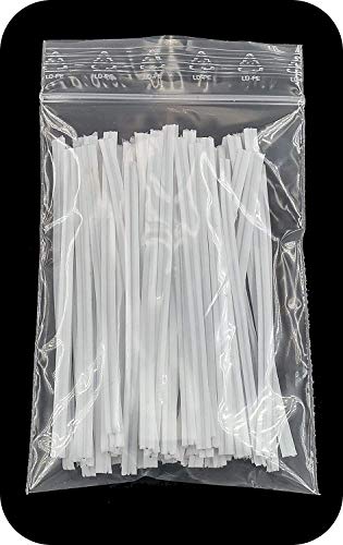 Faconet® 100 Stück Twist Ties Twistband Abschnitte in verschiedenen Längen verfügbar Kabelbinder Tütenverschluss Beutelverschluss, Bindedraht aus Kunststoff mit innenliegender Drahteinlage (200 mm) von Faconet