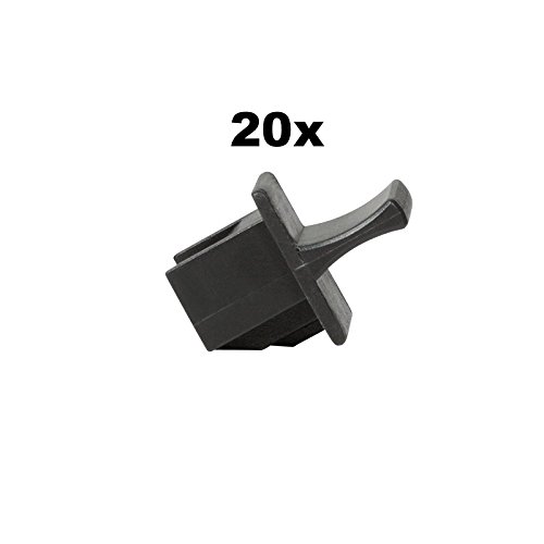 Faconet® 20x RJ45 Staubschutz Schutzkappe Hüllen für Switch Patch Panel Router LAN Buchse Schutzstecker schwarz, RJ 45 Socket protecter snap-in and dust cover von Faconet