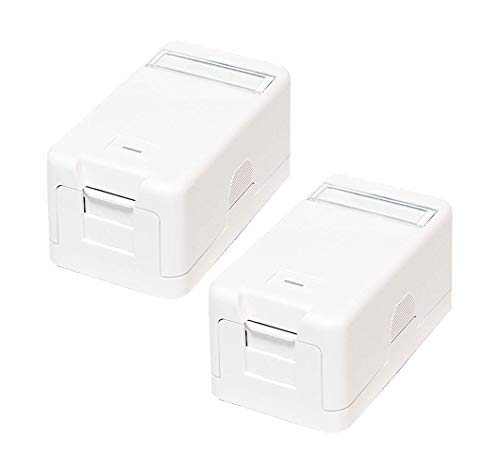 Faconet® 2x Aufputzdose für Keystone Jacks z.B. RJ45 Lan Netzwerk, USB oder Koax (Aufputzdose 1fach) von Faconet