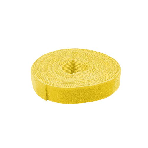 Faconet® Kabelbinder aus Klettband Breite 16mm auf Rolle (4 Meter, Gelb) von Faconet