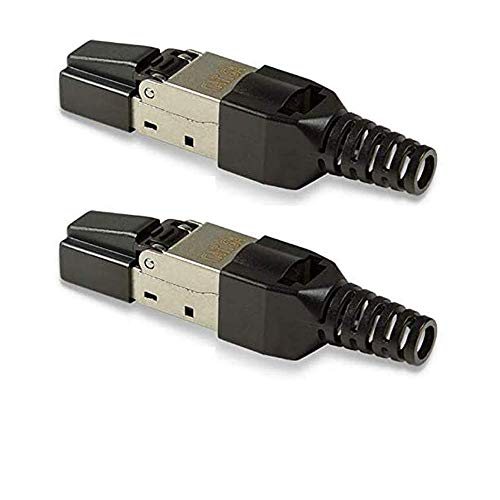 Faconet 2x CAT 6A RJ45 Netzwerkstecker Crimpstecker bis 10 GBit/s kompatibel CAT 7 CAT 7A werkzeuglos Stecker für Verlegekabel Netzwerkkabel LAN Kabel von Faconet