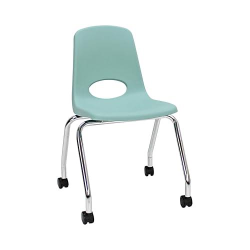 Factory Direct Partners FDP 11552-SF mobiler Schulstuhl mit Lenkrollen, für Kinder, Jugendliche und Erwachsene; ergonomischer Rollsitz für Klassenzimmer, Schule oder Büro, Meeresschaum, 45,7 cm von Factory Direct Partners