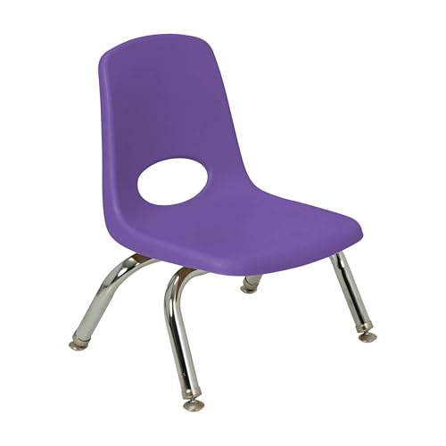 Factory Direct Partners FDP 14750-PU Schulstuhl, stapelbarer Studentensitz mit verchromten Stahlbeinen und drehbaren Gleitern, für Kindertagesstätte, Vorschule und Heimschule, Lila, 14750-PU Factory Direct Partners FDP 14750-PU Schulstuhl, stapelbarer Studentensitz mit verchromten Stahlbeinen und drehbaren Gleitern, für Kindertagesstätte, Vorschule und Heimschule, Lila, 14750-PU von Factory Direct Partners