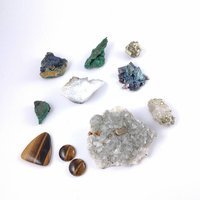 Mineraliensammlung - Pyrit Tigerauge Malachit Bizmuth Azurit von Factory23