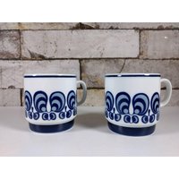 Mosa Maastricht Porzellan - Blau Und Weiß Retro Muster Nr 85 Tee Kaffee von Factory23