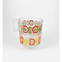 Retro-Tassen - Glas Vintage-Druck Made in Italy Rot Grün Gelb Muster von Factory23