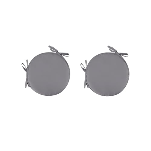 2er Set Sitzkissen Stuhl/Bank rund - ⌀ 38cm gemütliche Stuhlkissen mit Bindebänder für Stuhl, Bank, Hocker etc von Factorys