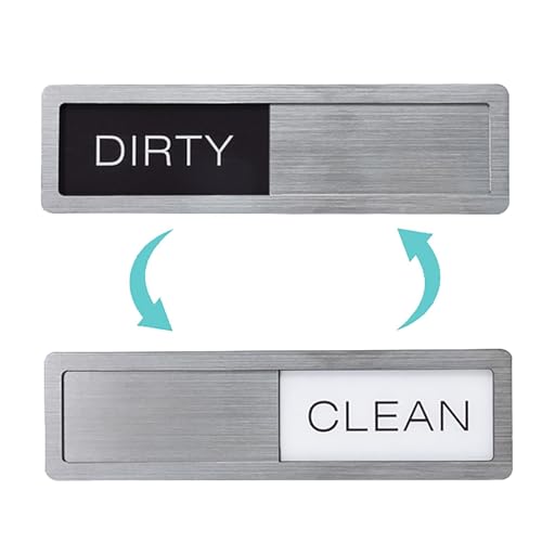Dishwasher Magnet Clean Dirty Sign Magnet-Schild für Geschirrspüler Sauber Schmutzig Zeichen mit Schiebefunktion Acryl-Küchenhelfer Schilder (Schwarz/Weiß) von Factorys