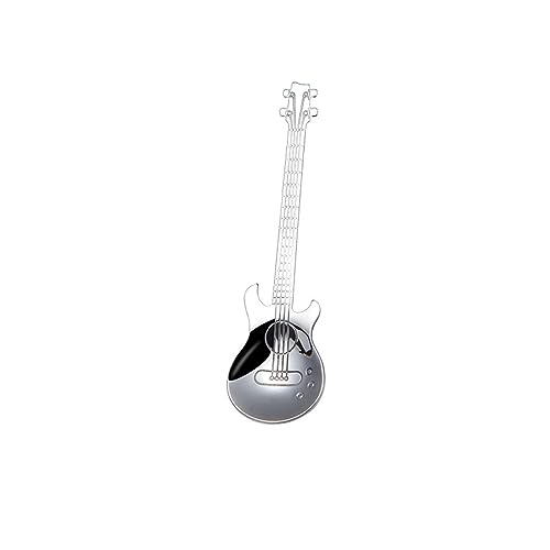 Edelstahl Gitarre Löffel Kaffee Löffel Rühren Löffel Überzogene Eis Bar Musik Bar Löffel Kreative Kleine Geschenk Runde Tischsets 6er Set Rot (A, One Size) von Factorys