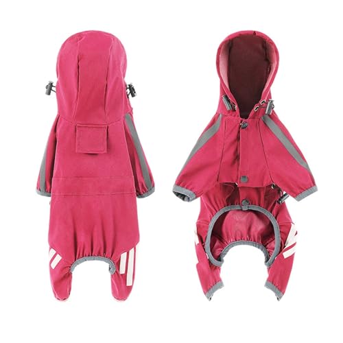 Factorys Pet Haustier-Regenmantel für Hunde, vierbeiniger Regenmantel, Größe für Hunde, Haustier, regnerischer Tag, Ausflugskleidung (Pink, M) von Factorys