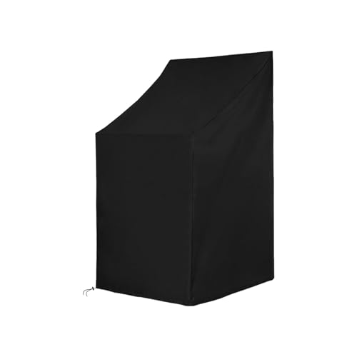 Gartenstühle Abdeckung Wasserdicht Oxford Gewebe Stapelstühle Abdeckhaube, UV-Beständig Abdeckhülle für Stapelstühle, Gartenstuhl, Gartenmöbel, 65x65x80/120 cm (Schwarz) von Factorys