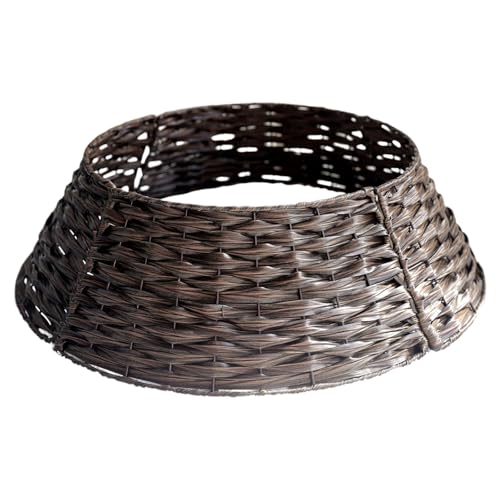 Weihnachtsbaum Kragen/Weihnachtsbaum Rock 65 cm, Rattan Weihnachtsbaum Ständer Weihnachtsbaumständerhülle Weihnachtsbaum Basis Ring, Abdeckung für Christbaumständer Korb (Kaffee) von Factorys