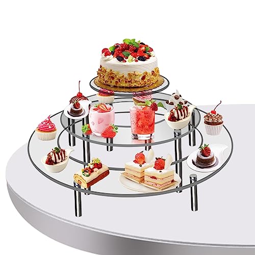 3-stufiges Serviertablett | Acryl-Dessertständer | Transparente Cupcake-Erhöhung, Lebensmittel-Präsentationsturm, Gebäck-Servierplatte für Hochzeit, Party, Babyparty, Cupcakes, Donuts, Obst Facynde von Facynde