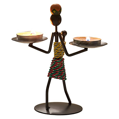 Afrikanischer Kunst-Kerzenhalter, afrikanischer Kerzenhalter - Teelicht-Kunst-Kerzenhalter - Afrikanisch inspirierte abstrakte Mädchen-Kunstfigur aus Metall, eleganter Ständer für Ihre Kerzen, Afrikanischer Kunst-Kerzenhalter, afrikanischer Kerzenhalter - Teelicht-Kunst-Kerzenhalter - Afrikanisch inspirierte abstrakte Mädchen-Kunstfigur aus Metall, eleganter Ständer für Ihre Kerzen, von Facynde