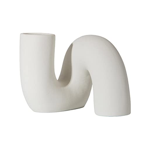 Ceramic Art Twisted Shape Vase Nordische Vase Vase Storefactory U Vase - Bogenvase - Keramik Wohnzimmer Blumenarrangement Licht Luxus Kreative Keramikvase von Facynde