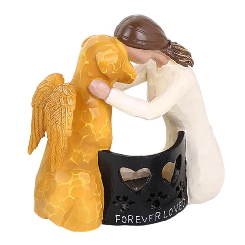 Engel-Hunde-Kerzenständer, Hunde-Gedenk-Kerzenhalter für den Verlust des Hundes - Mädchen- und Hundestatue-Gedenkkerzenhalter,Hundeliebhaber-Kerzenhalter-Statue, Mädchen- und Hundestatue für Hundeverl Engel-Hunde-Kerzenständer, Hunde-Gedenk-Kerzenhalter für den Verlust des Hundes - Mädchen- und Hundestatue-Gedenkkerzenhalter,Hundeliebhaber-Kerzenhalter-Statue, Mädchen- und Hundestatue für Hundeverl von Facynde