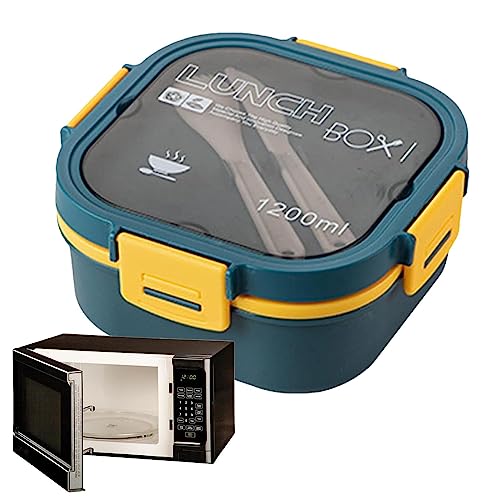 Facynde Bento-Lunchbox - Spülmaschinenfeste Silikon-Lunchschüssel - 1200 ml Lunchbox, Edelstahl-Lunchbox, versiegelter Salat-Lunchbehälter von Facynde