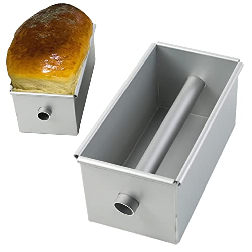 Facynde Brotformen zum Backen - Antihaftbeschichtete Kastenform, Toastbox aus Aluminiumlegierung,Lange Brotbackform mit abnehmbarem Rohr für Bananen, Käsekuchen, Sandwiches, Brot und Hackbraten von Facynde