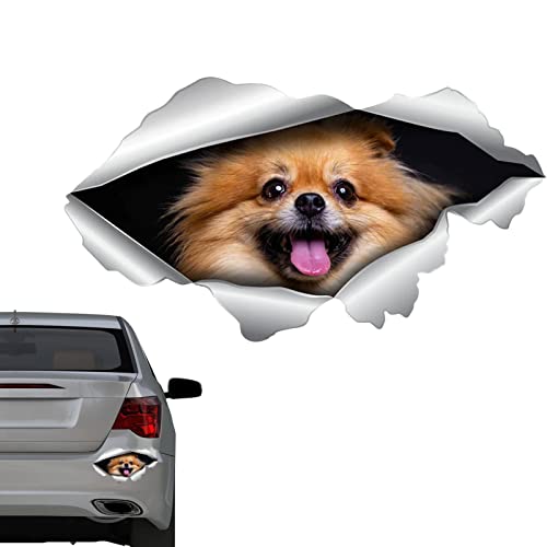 Facynde Hund knacken Autoaufkleber - 3D lustige Persönlichkeit Bulldog Crack Aufkleber,3D-lustiger Persönlichkeits-Hund Crack-Auto-Aufkleber für Wand-Auto-Fenster-Glas-Dekoration von Facynde