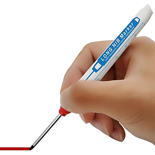 Facynde Markierstifte für tiefe Löcher - 30 mm Langspitzen-Marker - Wasserdichter Marker mit langer Nase, schnell trocknender Anreißer für tiefe Bohrlöcher mit langer Spitze von Facynde