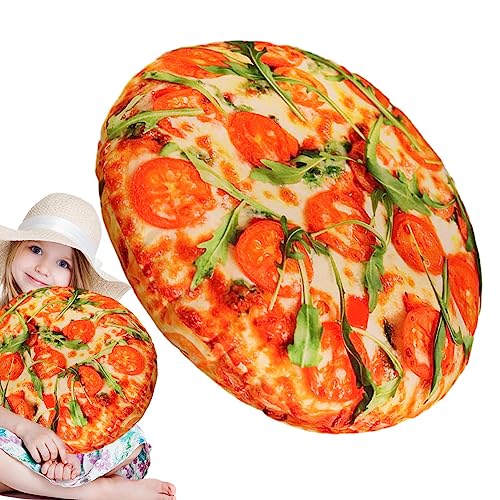 Facynde Pizza-Plüsch - Kreatives 3D-Pizza-Simulationskissen,15,7 Zoll weiches rundes Kissen für Sofa, Couch, Auto, Schlafzimmer, Wohnzimmer, Wohnheim von Facynde