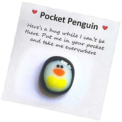 Facynde Pocket Penguin Hug, Niedlich Glas Eine Kleine Taschen Pinguin Umarmung -Glas-Pinguin-Souvenir Niedliches Tier-Andenken-Ornament von Facynde