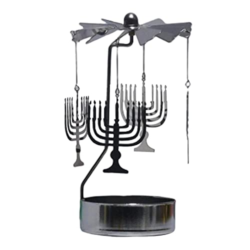 Facynde Schmetterling Teelicht Karussell Glas Teelichthalter Gold Teelichtglas Rotierender Kerzenhalter Teelichtkarussel aus Glas, Windlicht- Karussell, Motiv Schneeflocke von Facynde