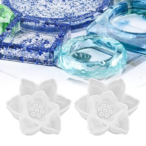 Facynde Silikonform in Form Einer Lotusblume - Spiegel-Silikonform in Form Einer Lotusblume | Fondant-Schokoladen-Backformen, Gießform für die Kerzenherstellung, Heimdekoration von Facynde