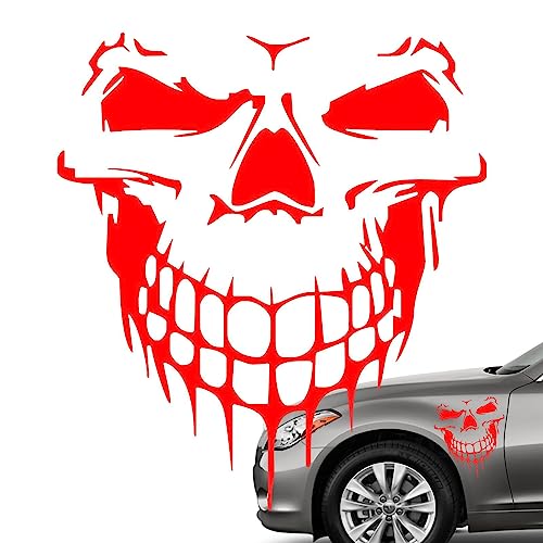 Facynde Totenkopf-Autoaufkleber - Reflektierender holografischer Totenkopf-Grafik-Motorhaubenaufkleber selbstklebend,Vinyl Graphics Decals Scratch Hiddens Autoaufkleber bunt von Facynde