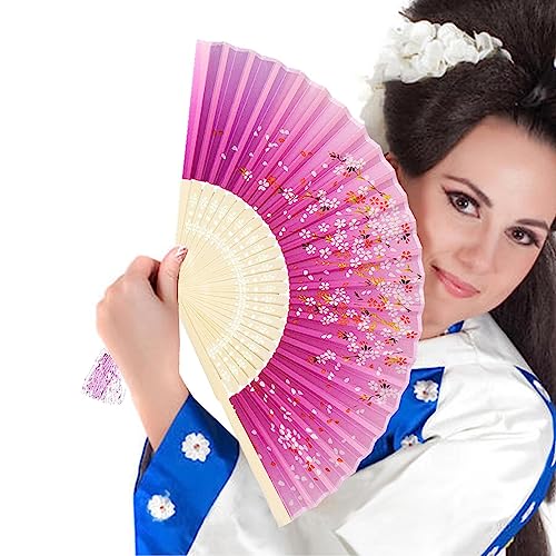Faltbarer Handfächer,Chinesischer Handfächer | Japanischer Seiden-Handfächer aus, chinesischer Handfächer der Antike mit Quasten für Studenten, von Facynde