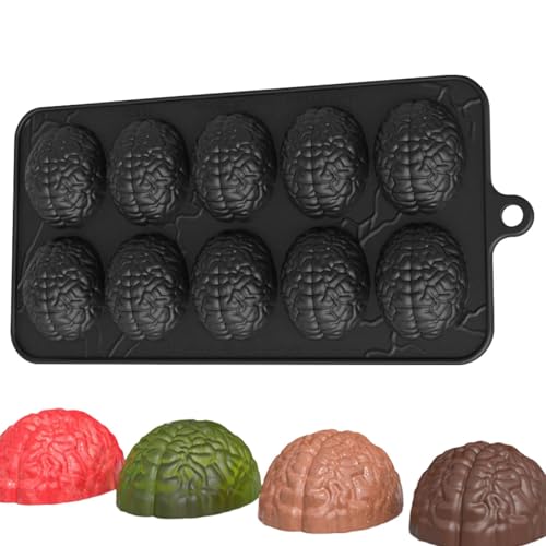 Gehirn-Gummiform, Silikon-Gehirnform - Halloween-Gehirn-Cupcake-Form - Kreative, lebensmittelechte Gehirn-Süßigkeitsform, antihaftbeschichtete, realistische Gehirnform, geeignet für Halloween, Partys Gehirn-Gummiform, Silikon-Gehirnform - Halloween-Gehirn-Cupcake-Form - Kreative, lebensmittelechte Gehirn-Süßigkeitsform, antihaftbeschichtete, realistische Gehirnform, geeignet für Halloween, Partys von Facynde