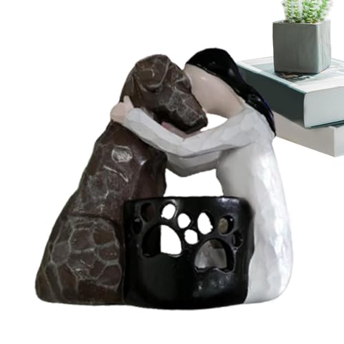 Hundeengel-Figuren, Engel-Hunde-Freundschafts-Gedenkstätten, geformte handbemalte Figuren Beileidskerzenhalter Für Haustierverlust Verstorbener Hunde von Facynde