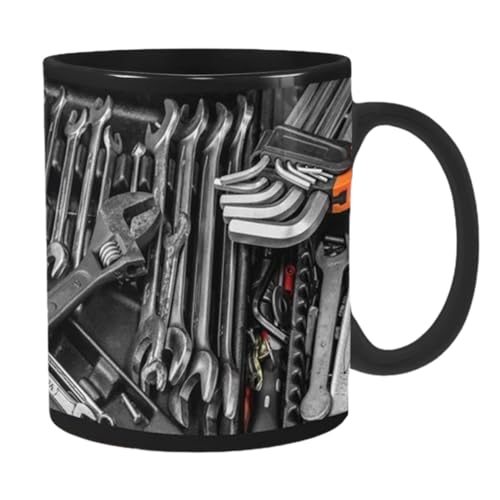 Mechaniker-Tasse schwarz, kreative Mechaniker-Werkzeugkasten-Set-Tasse für Männer Handwerker KFZ Mechaniker Schrauber Mechaniker-Tasse schwarz, kreative Mechaniker-Werkzeugkasten-Set-Tasse für Männer Handwerker KFZ Mechaniker Schrauber von Facynde