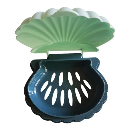 Facynde Muschel-Seifenschale - Selbstentleerende Seifenbox in Muschelform - PP-Material, Blau Grün, Irregular Shape - Ideale Aufbewahrung für Zuhause, Badezimmer, Dusche von Facynde