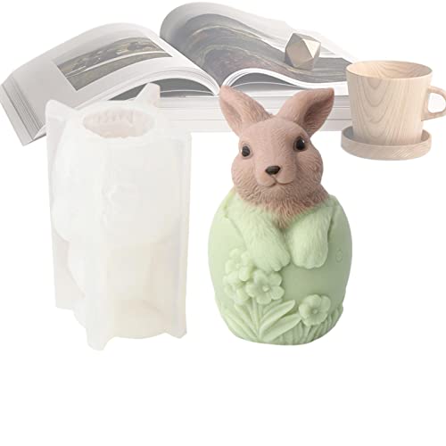 Ostern Kaninchen Silikonform 3D Osterhase Kerzenformen Silikon Kerzen Selber Machen Formen, Ostern Für Geschenke Kinder von Facynde