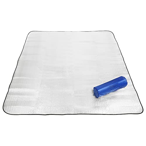 Picknick Isomatte Camping Decke Alu Matte Garten Outdoor Stranddecke Beach Picknick-Matte Folie Schaumstoffpolster Doppelseitige Folie Schlafenauflage von Facynde