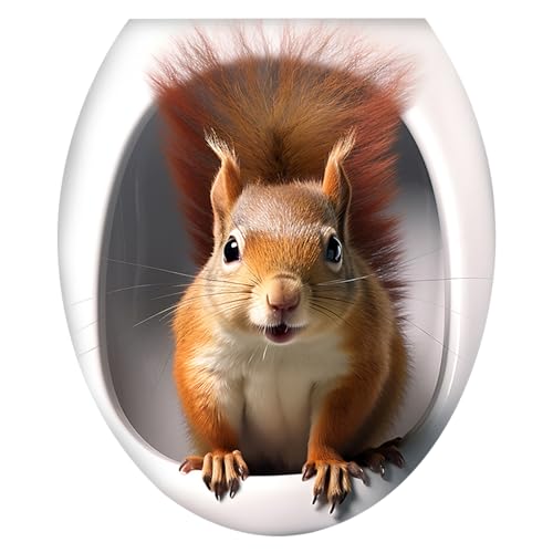 Toilettenaufkleber 3D Eichhörnchen Toilettensitz Aufkleber Selbstklebende Dekorative Wandaufkleber Tier Aufkleber Für Die Katzentoilette Toilettensitz Aufkleber Toilettenaufkleber Toilettenhund von Facynde