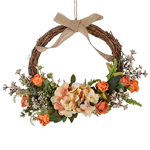 Facynde Türkranz Künstliche Blumen Metallring Eukalyptus Girlande Frühlingskranz Türkranz Künstliche Ganzjährig Haustür Modern Deko Blumenkranz Wandkranz Künstliche Hortensie Girlande von Facynde