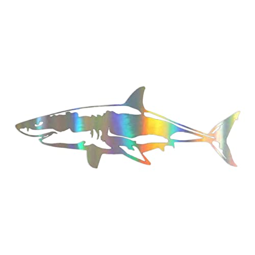 Weißer Hai Auto Aufkleber - Seegeschöpf-Aufkleber | Regenfester Hai-Fisch-Aufkleber zur Verwendung auf Laptop, LKW, Motorrad, Wand, glänzend, weiß Facynde von Facynde