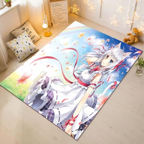 Fadaing Anime Teppich Wohnzimmer 160x230cm Japanische Anime-Mädchen Kinderteppich Kinderzimmer, Cartoon Teppich Kinder Spielteppich Wohnzimmerteppich(2,80x160cm) von Fadaing
